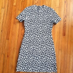 MK black and white leopard print dress